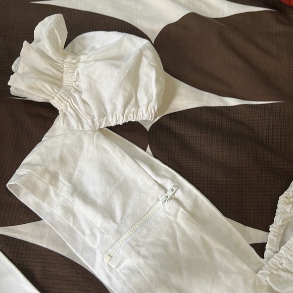 Just bee queen calla WHITE linen blend top NWOT - Picture 7 of 8